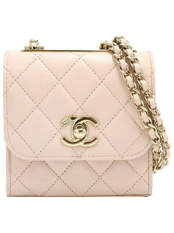 Top Quality Chanel A81633 Light Beige Lambskin Gold CC Logo Trendy Mini Cross Bag 31st Chanel