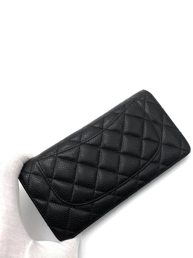 Caviar gold logo long wallet Chanel