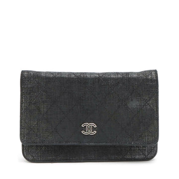 New 1:1 Rep Top Quality Chanel Matrasse  Canvas Chain Wallet Black Silver Gold  19th