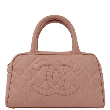 New 1:1 Rep Top Quality Chanel Pink Caviar Bowling Bag 27