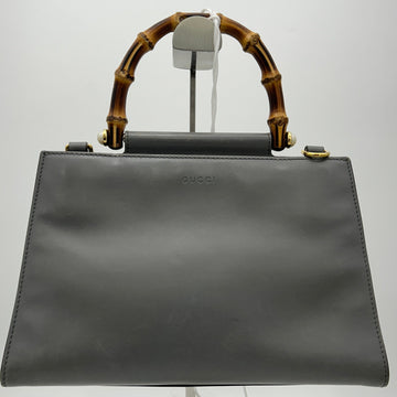 Gucci Bamboo Nymphaea Leather Satchel LA23314