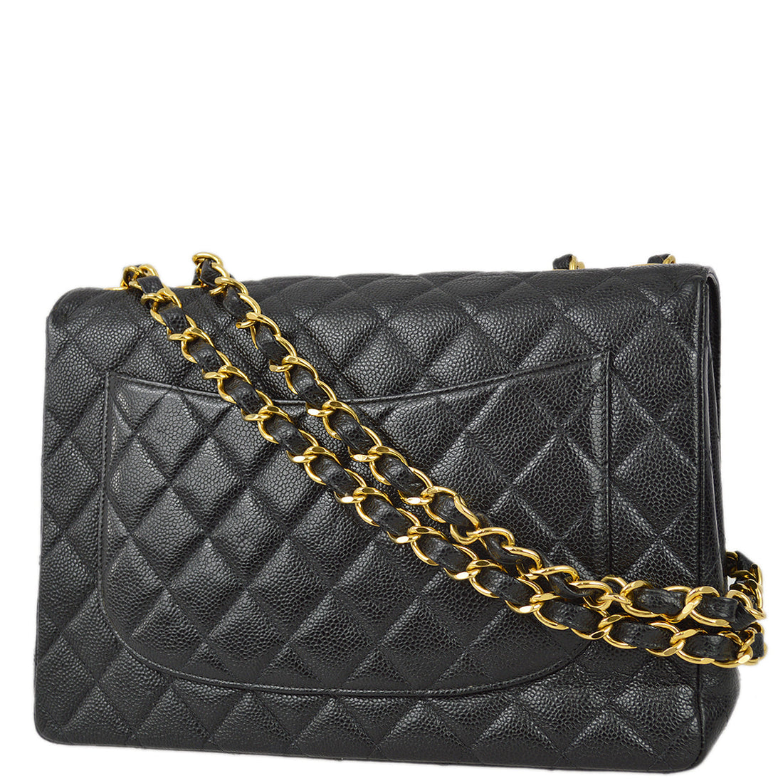 New 1:1 Rep Top Quality Chanel Black Caviar Jumbo Classic Flap Shoulder Bag