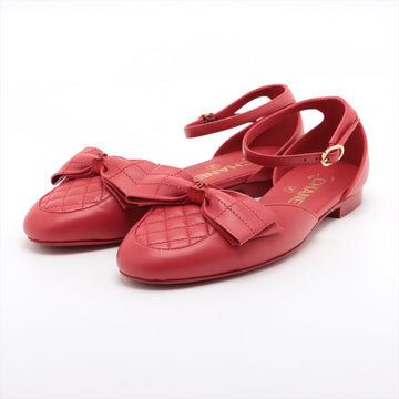 New 1:1 Rep Top Quality Chanel Coco Leather Strap Pump 35 1/2  Red G38872 Matrasse Ribbon