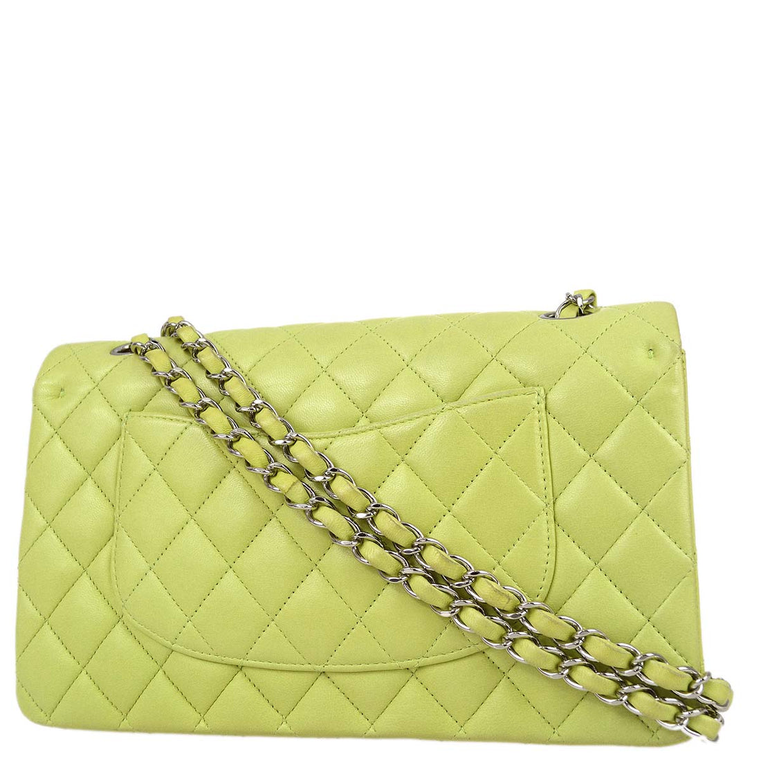 New 1:1 Rep Top Quality Chanel * Light Green Lambskin Medium Classic Double Flap Shoulder Bag