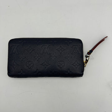Louis Vuitton Monogram Empreinte Zippy Wallet Navy Leather