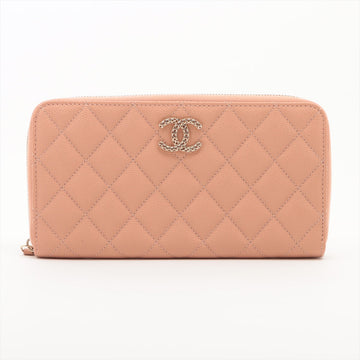 New 1:1 Rep Top Quality Chanel Matrasse Caviar S Round  Wallet Pink Random