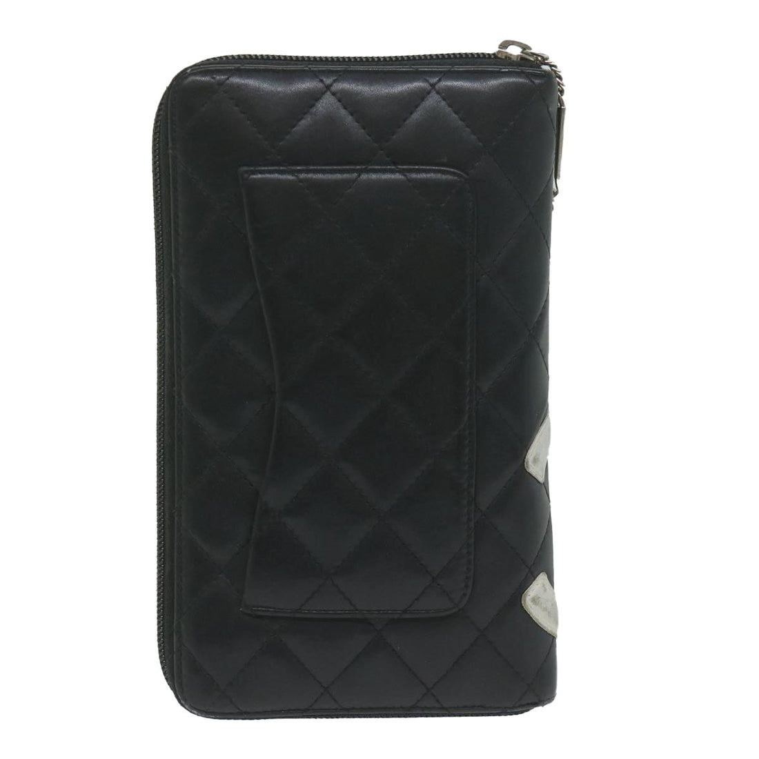 Top Quality Chanel Cambon Line Long Wallet Leather Black CC Auth ep2604