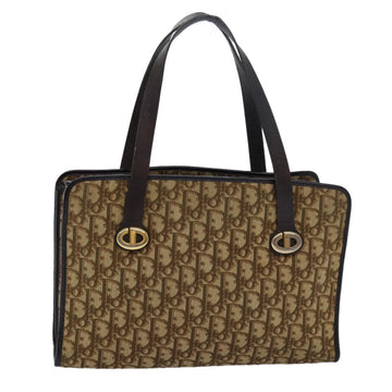 CHRISTIAN Top quality Dior Trotter Canvas Hand Bag Brown Auth ep4751