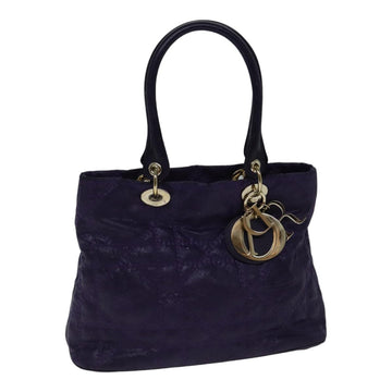 CHRISTIAN Top quality Dior Canage Hand Bag Coated Canvas Purple Gold Auth ep5366
