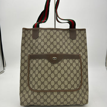 Gucci Accessory Collection Vertical Shopper Tote in GG Canvas With Leather YVEAE995