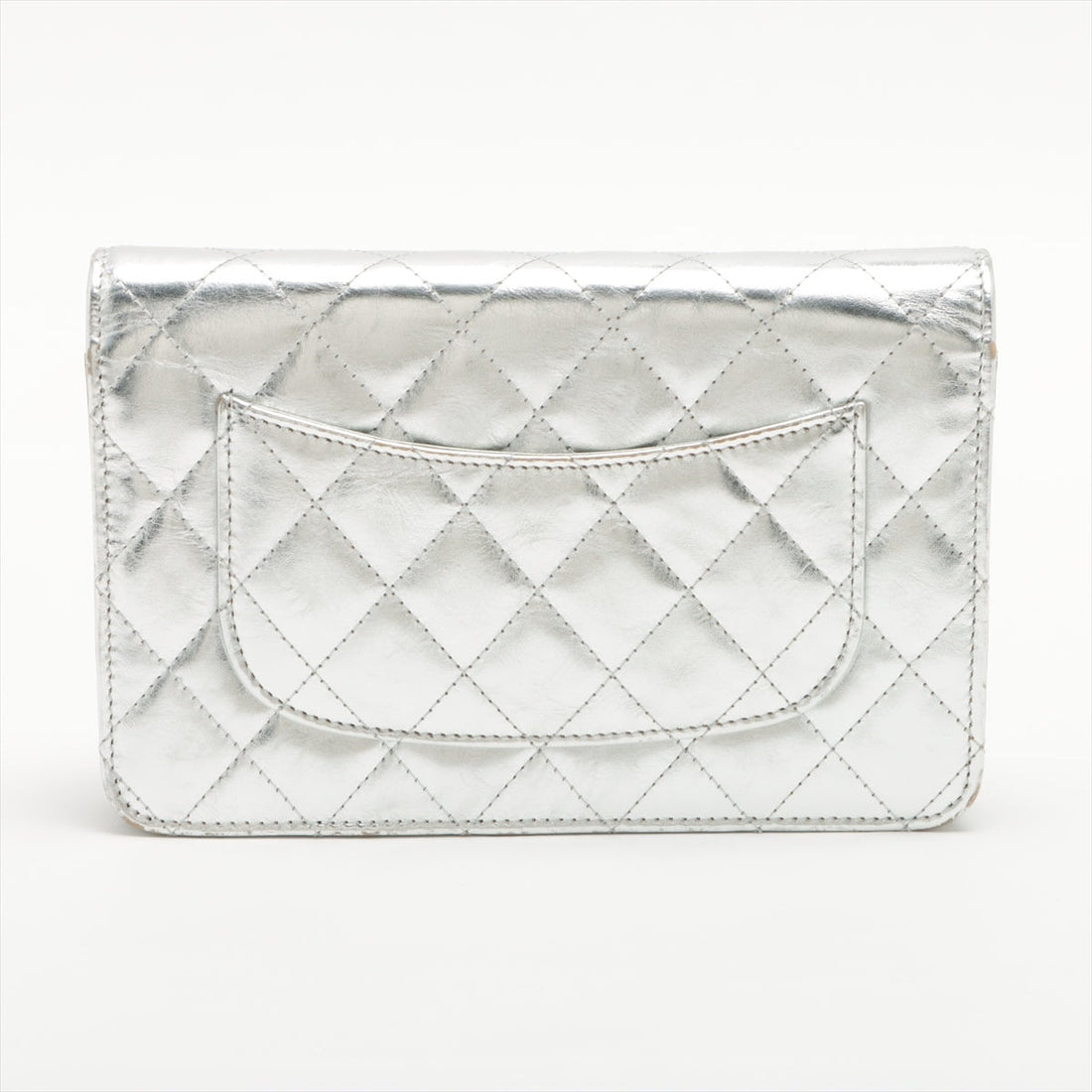New 1:1 Rep Top Quality Chanel 2.55 Leather Chain Wallet Silver Silver
