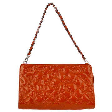 New 1:1 Rep Top Quality Chanel Orange Patent Leather Icon Chain Handbag