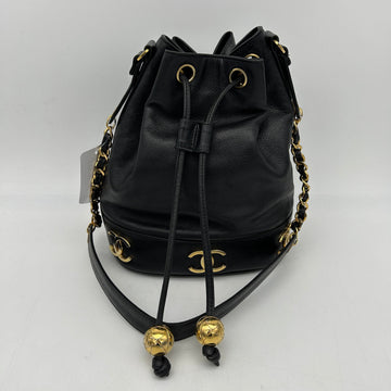 Top Quality Chanel Black Caviar Triple CC Bucket Shoulder Bag Medium