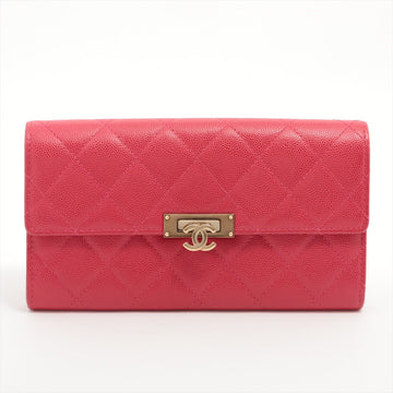 New 1:1 Rep Top Quality Chanel Coco Caviar S Wallet Pink Gold