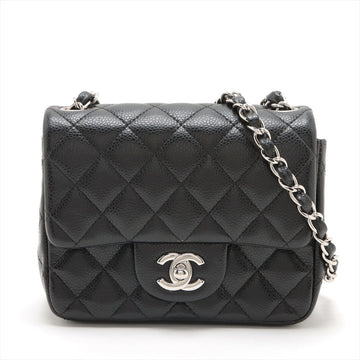 New 1:1 Rep Top Quality Chanel Mini Matrasse Caviar S Single Flap Single Chain Bag Black Silver  19th