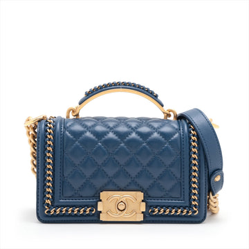 New 1:1 Rep Top Quality Chanel Boy New 1:1 Rep Top Quality Chanel 20 Small Chain Leather Shoulder Bag Blue G  A67085