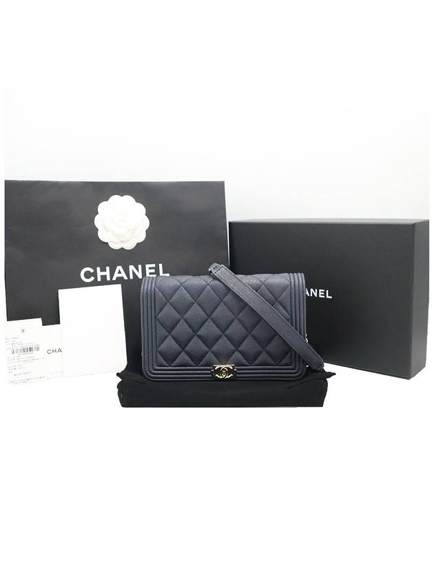 Top Quality Chanel AP1117 Navy Caviar Boy WOC Gold Small Shoulder Bag 30s Chanel