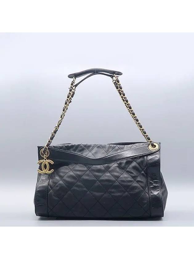 Black Matrasse Gold Chain Tote Bag Shoulder Strap 2WAY Chanel