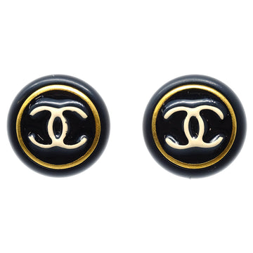 Top Quality Chanel Button Earrings Black 97P