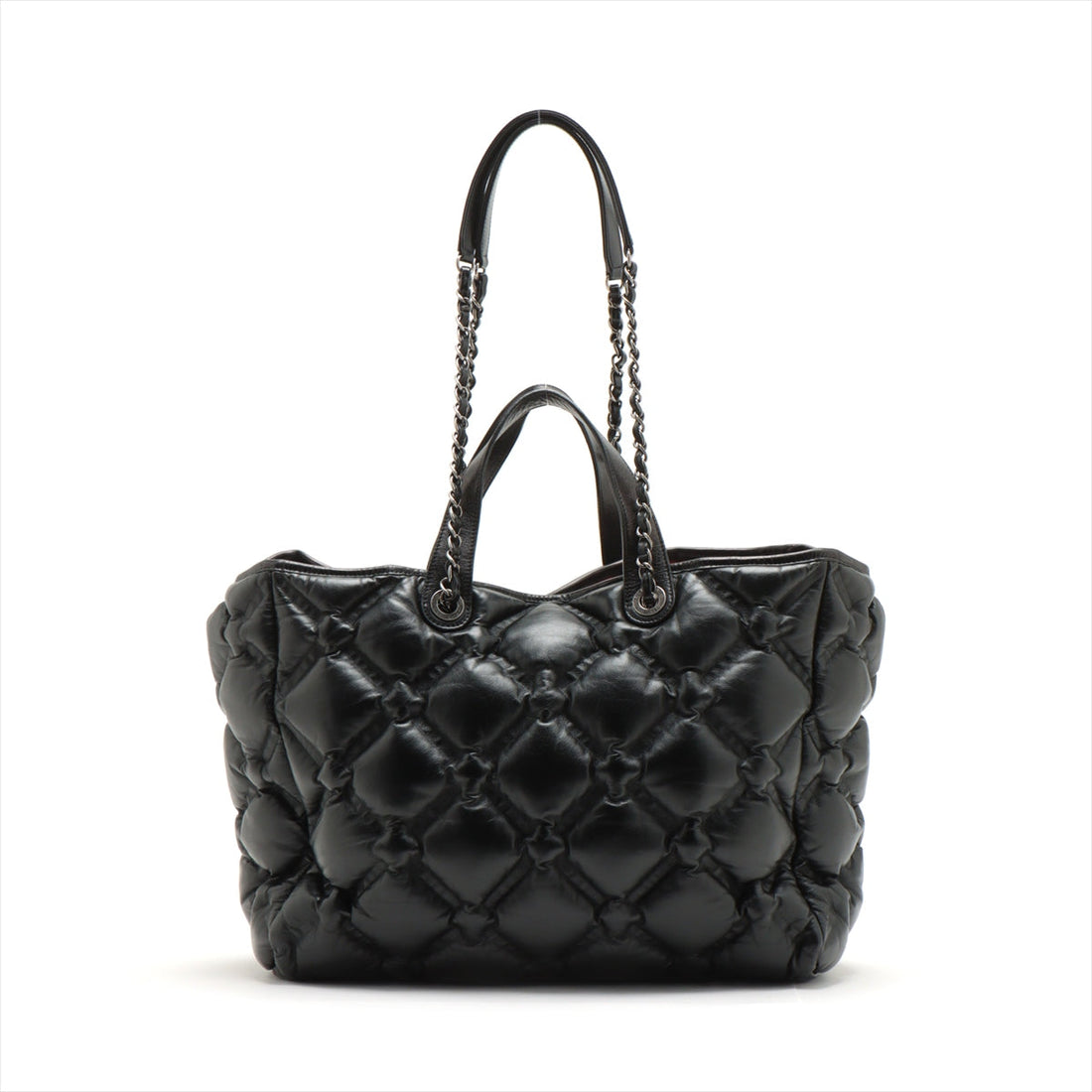 New 1:1 Rep Top Quality Chanel Bubble Kilt Leather Chain Top Bag Black Gummetal Gold  23rd