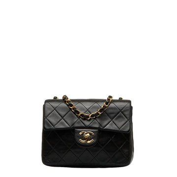 Top Quality Chanel Mini Flap Chain Shoulder Bag in Lambskin Black