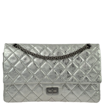 New 1:1 Rep Top Quality Chanel Silver Lambskin 2.55 Classic Double Flap Shoulder Bag