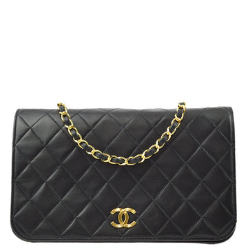 New 1:1 Rep Top Quality Chanel Black Lambskin Pushlock Small Full Flap Shoulder Bag