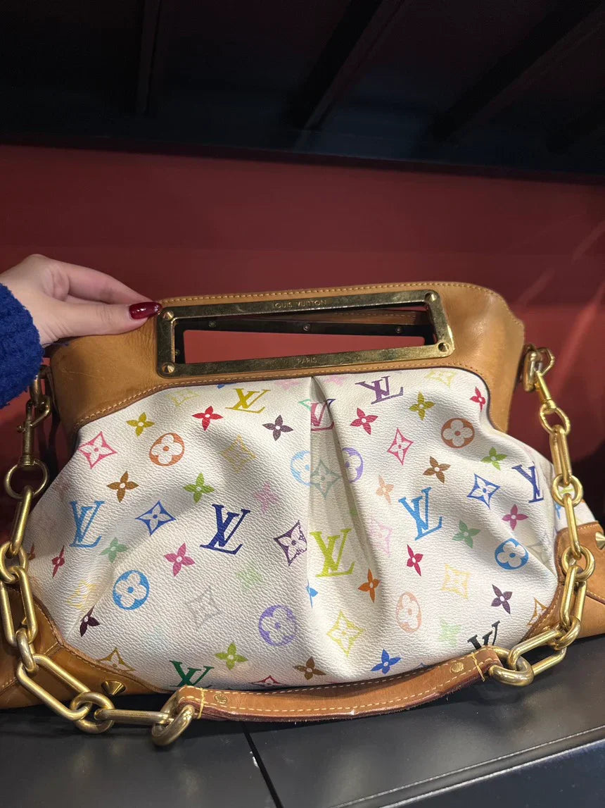Louis Vuitton Monogram Multicolor Judy MM White Handbag