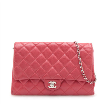 New 1:1 Rep Top Quality Chanel Matrasse Caviar S Single Flap Single Chain Bag Red Silver  20th