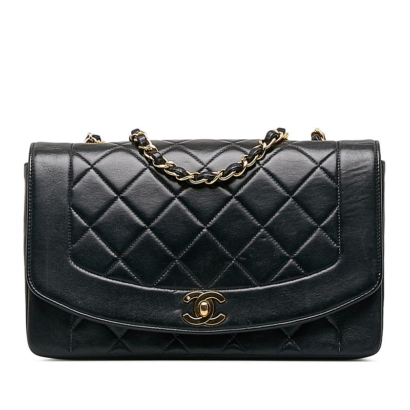 New 1:1 Rep Top Quality Chanel Matrases Cocomark Diana 25 Chain houlder Bag Black Leather  Chanel