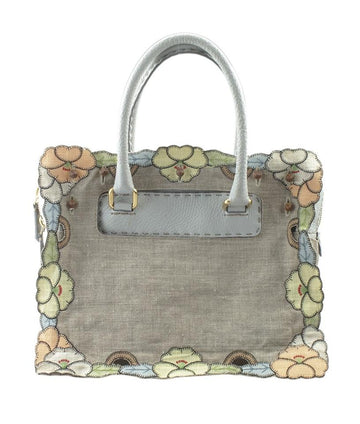 Fendi Blue Canvas/Leather Satchel
