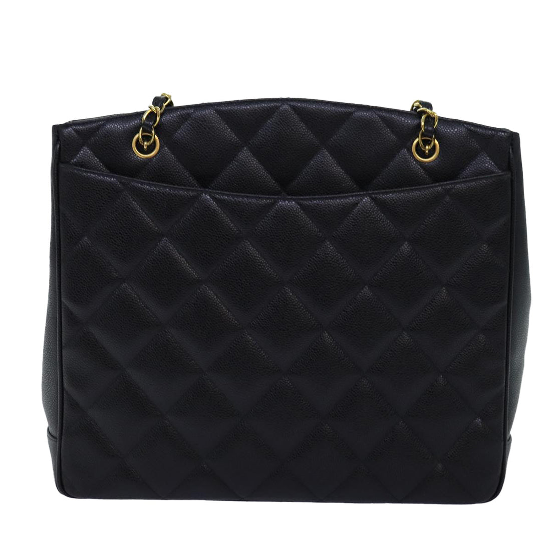 Top Quality Chanel Big Matelasse Chain Shoulder Bag Caviar Skin Black CC Auth fm3373A