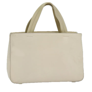 PRADA Hand Bag Leather Beige Auth fm3667