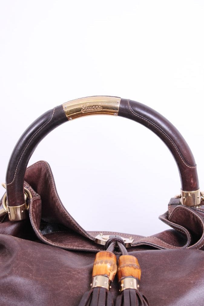 Gucci Indy Hobo Tassel Bag Brown