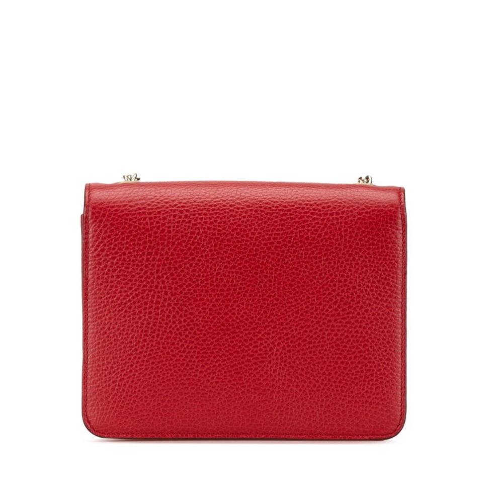 Gold Leather Gucci Shoulder Bag
