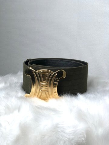 CELINE Triomphe Belt Olive New 1:1 8k4uzp