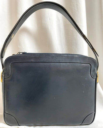 Celine New 1:1 navy genuine leather shoulder bag with golden triomphe logo
