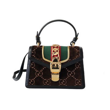 Gucci Sylvie Mini Velvet Brown GHW