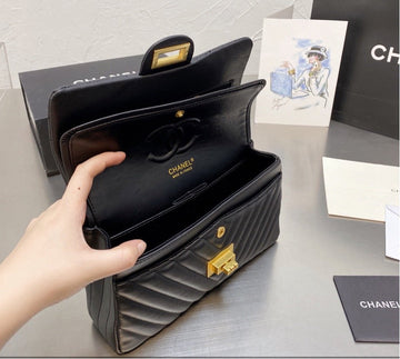 Black Top Quality Chanel woman handbag