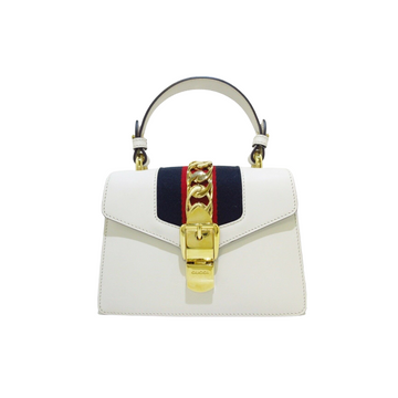 Gucci Sylvie Mini Leather White GHW