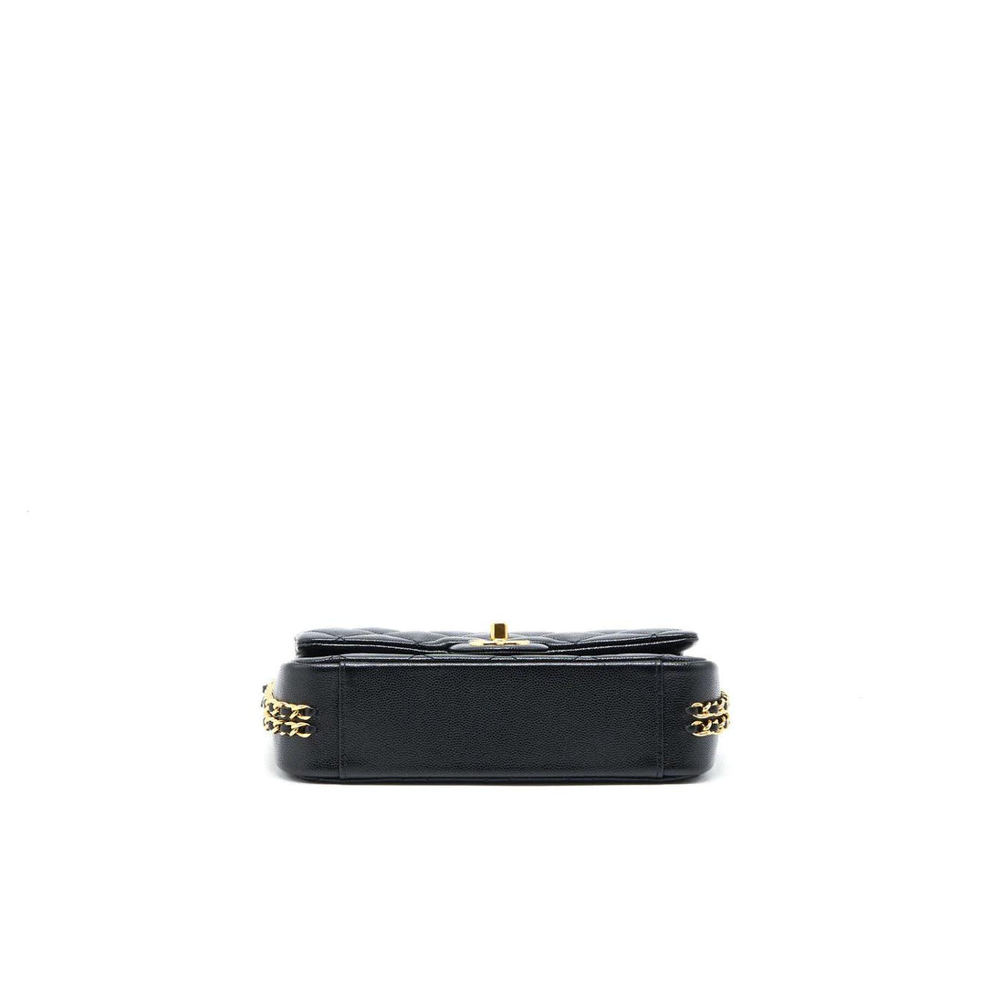 CHANEL 23C MINI FLAP BAG CHAIN GRAINED CALFSKIN BLACK