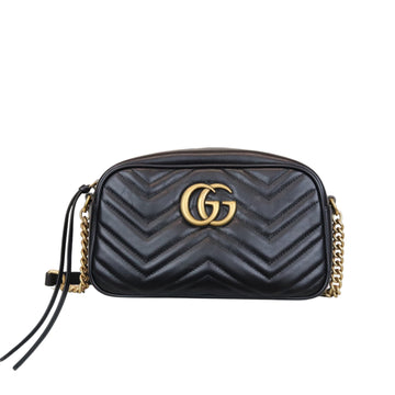 Gucci Marmont Leather Camera Small Black GHW