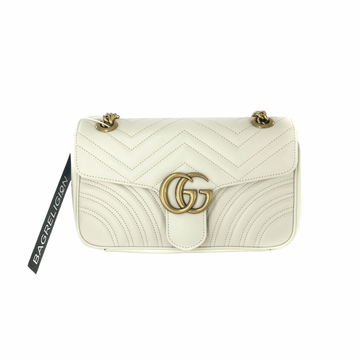Gucci Marmont Matelasse Small Shoulder Bag in White