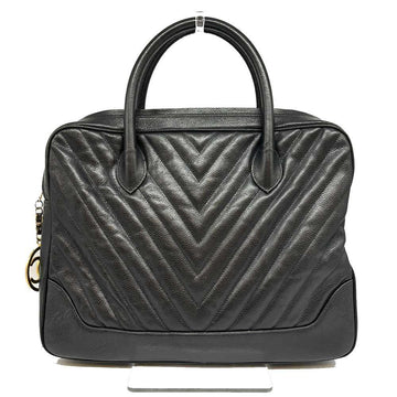 Top Quality Chanel Caviar Skin Handbag Chevron V Stitch Black Leather