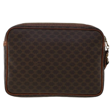 Celine Macadam Canvas Clutch Bag PVC Leather Brown  ki3150