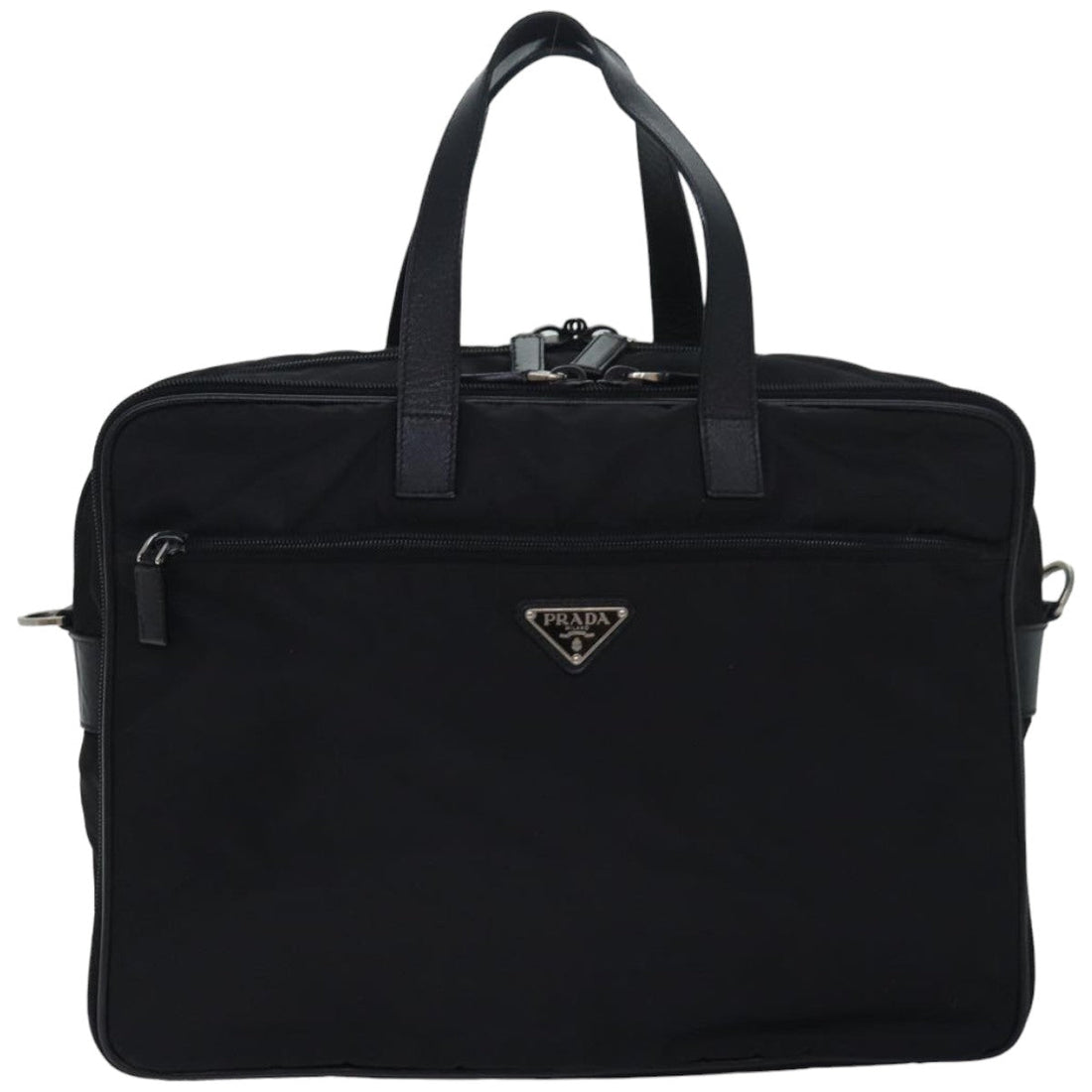 PRADA Hand Bag Nylon 2way Black Auth ki4652