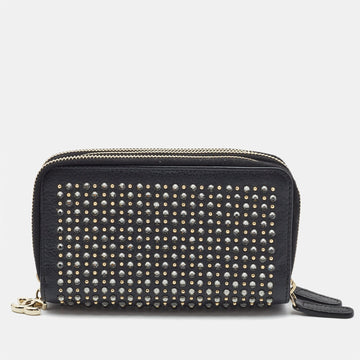 Top Quality Chanel Black Leather Crystal Studded Bull Phone Holder