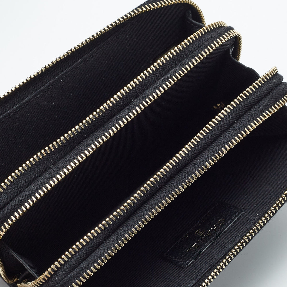 Top Quality Chanel Black Leather Crystal Studded Bull Phone Holder