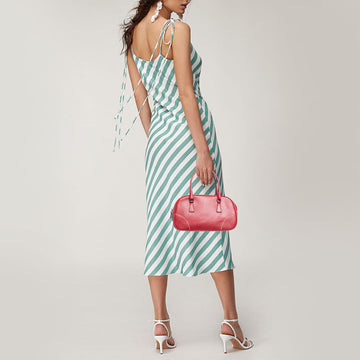 PRADA Red Leather Mini Bowler Bag