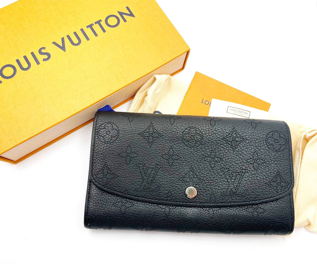Top Quality Chanel Black Iris Mahina Leather Long Wallet
